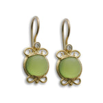 EG7812-3 Gold and Green Quarts round earrings