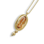 NG4740-1 Oval Zircon Champagne Gold Necklace