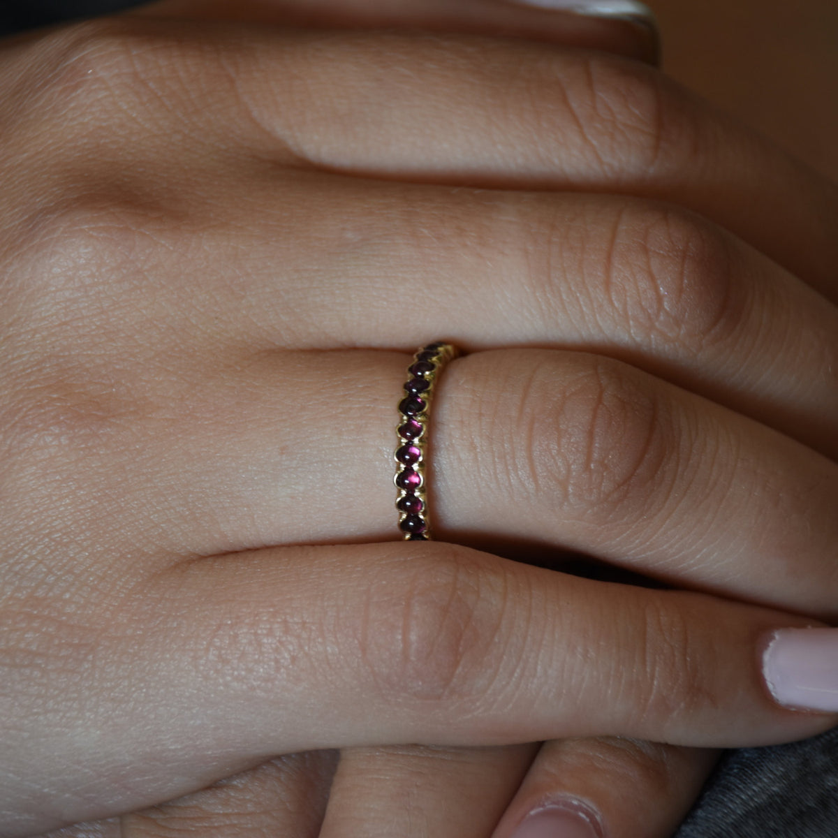 Garnet Gold Eternity ring