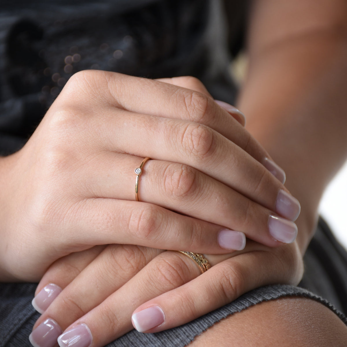 RG1808-1 Diamond gold stacking ring