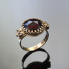RG1171 Dainty crown Garnet ring