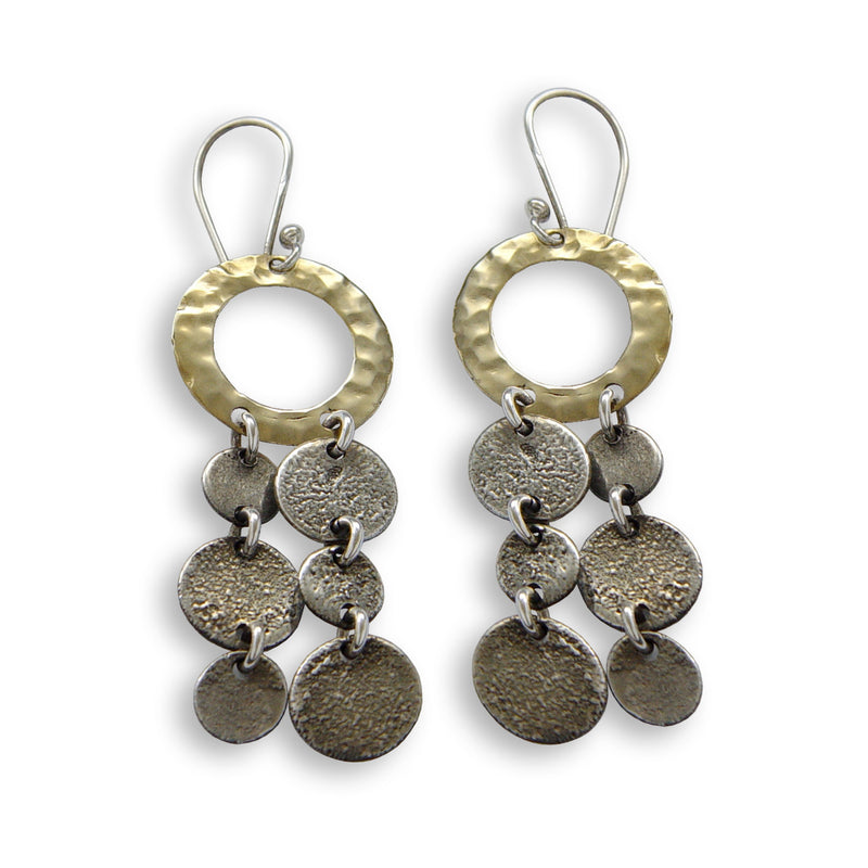 EG2032 Gold and Silver chandelier earrings
