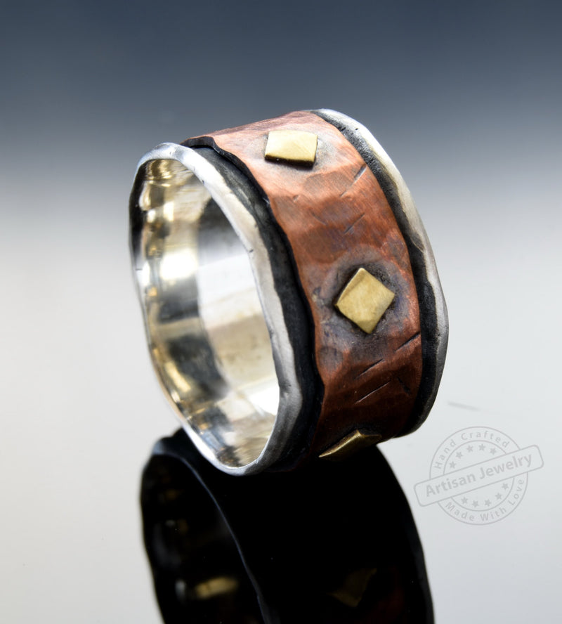 R1075N Rustic Copper Men Spinner Ring