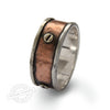 R1149J Copper and silver wide band for men