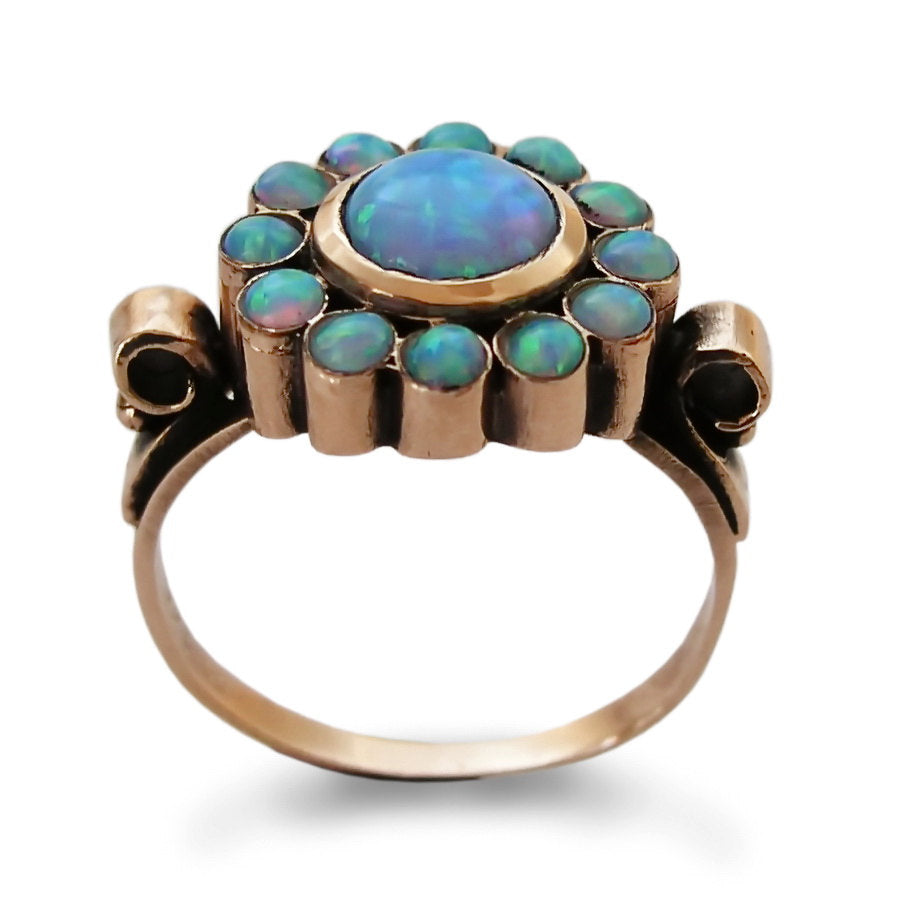 RG1125 Victorian flower Opal ring