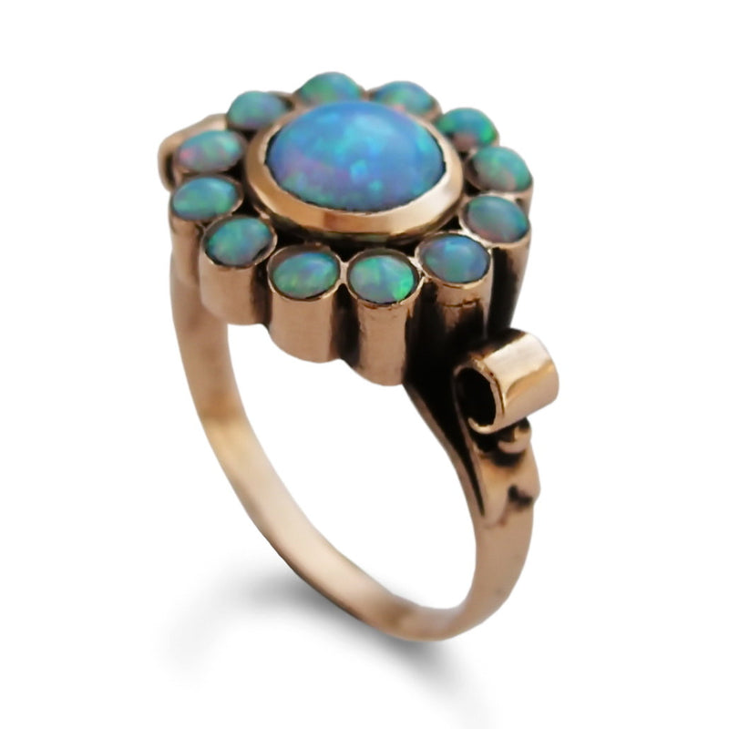 RG1125 Victorian flower Opal ring