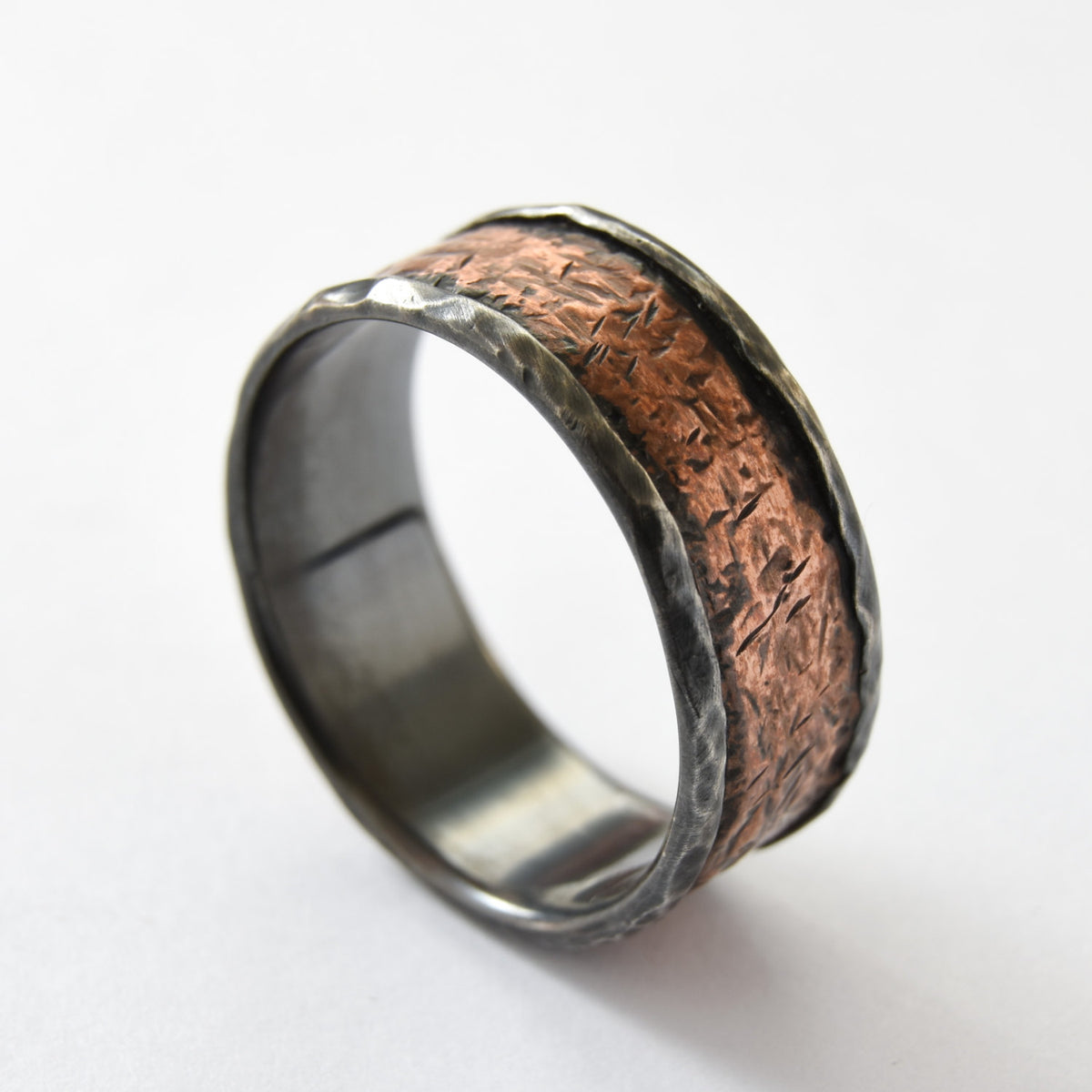 R1149K-1 Rustic copper men wedding band