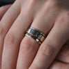 R1149F Rose gold and Silver spinner ring for men