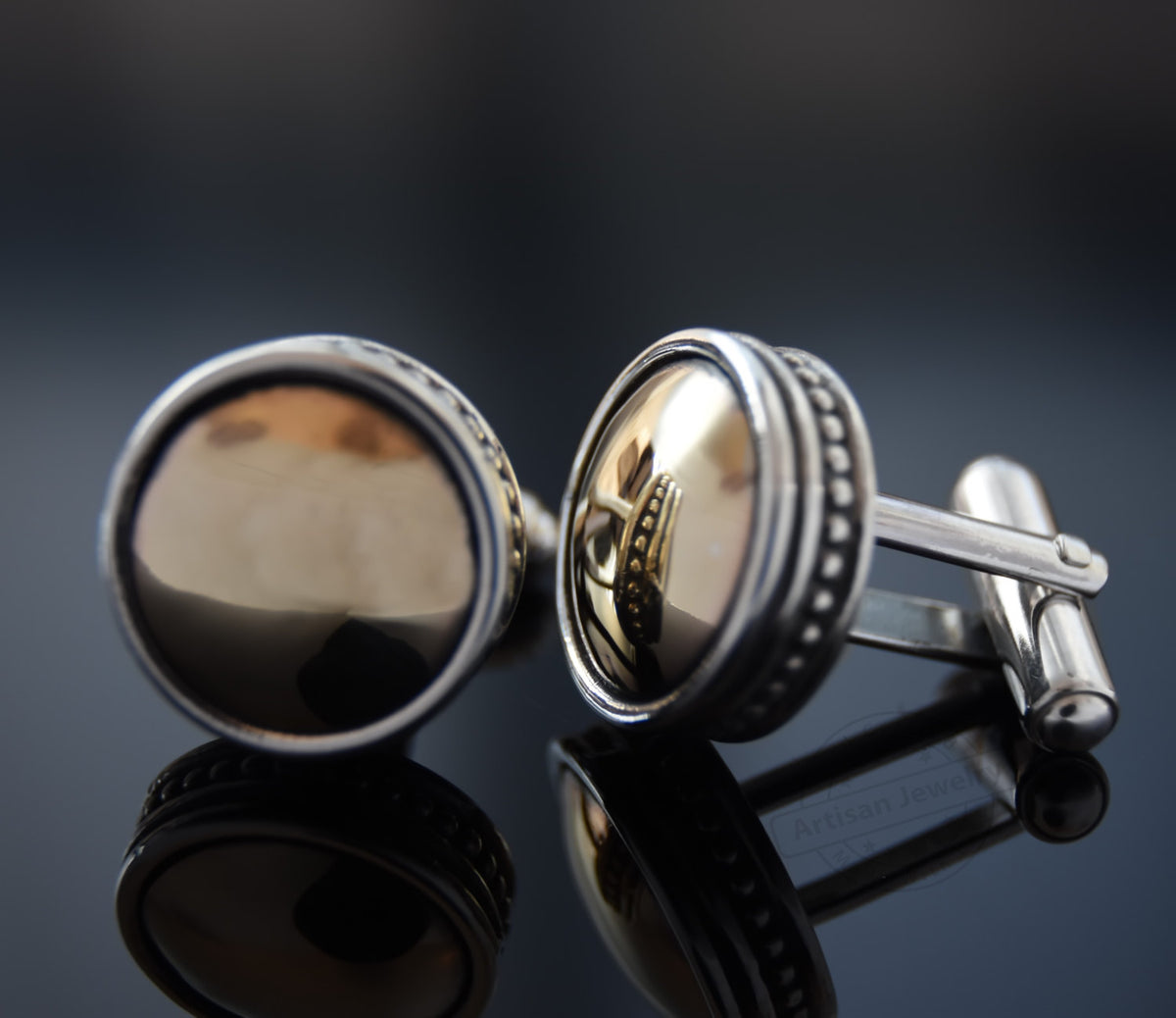 C0297 Round Gold cufflinks