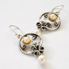 E2151G Floral Chandelier Earrings with Pearls