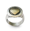 R1409C Rustic two tone heart ring