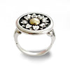 R0148 Silver gold sunflower ring