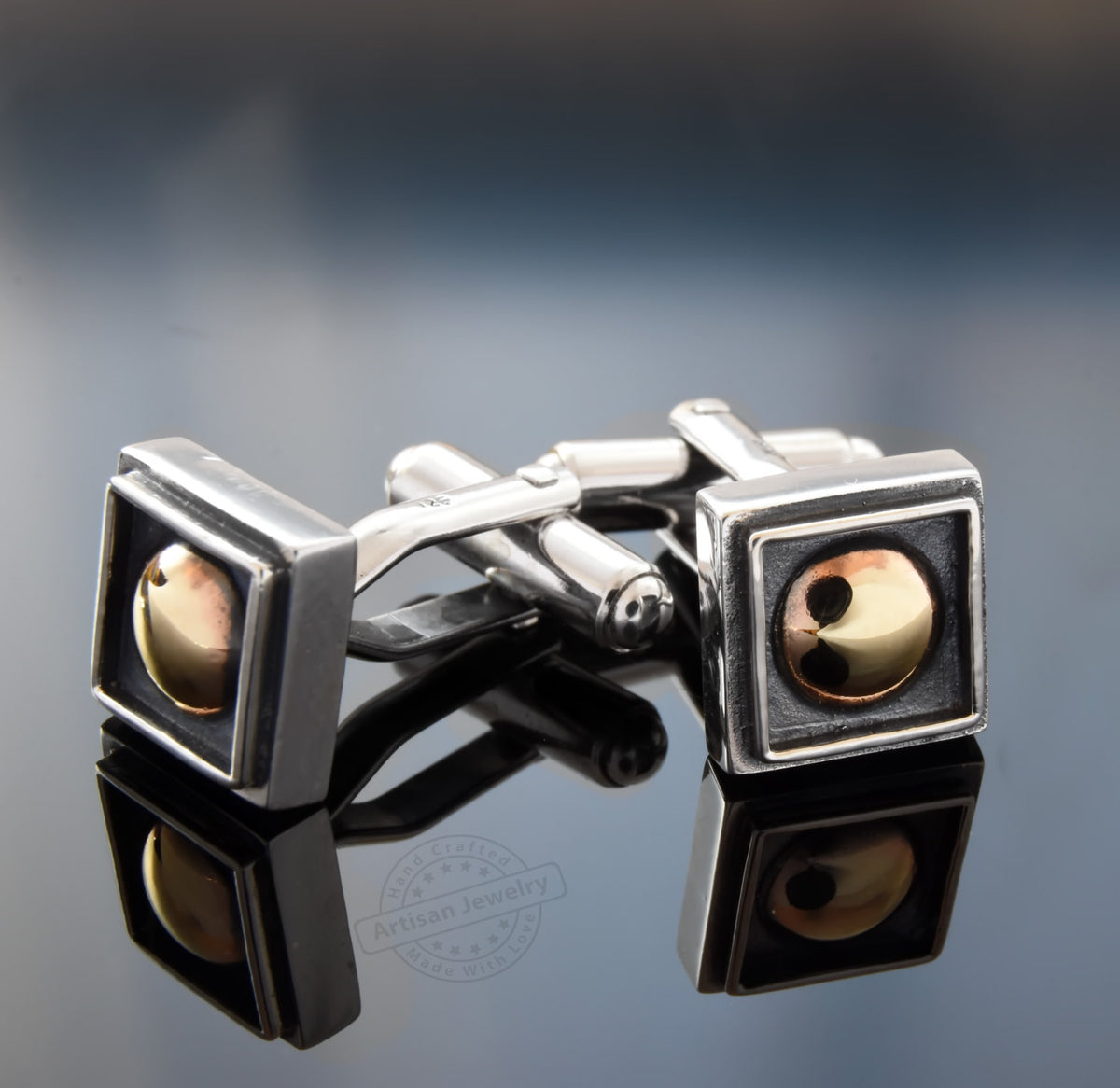 C0266 Square Two Tone Cufflinks