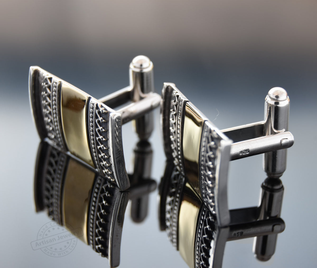 C0252 Ethnic Square Cufflinks