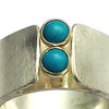 R1346C Modern wide band with two gemstones