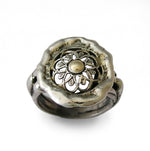 R1729 Two tone Sunflower ring
