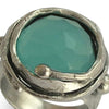 R1470-6 Blue Quartz silver Orchid ring