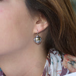 E0274 Silver and Gold Square Drop Earrings