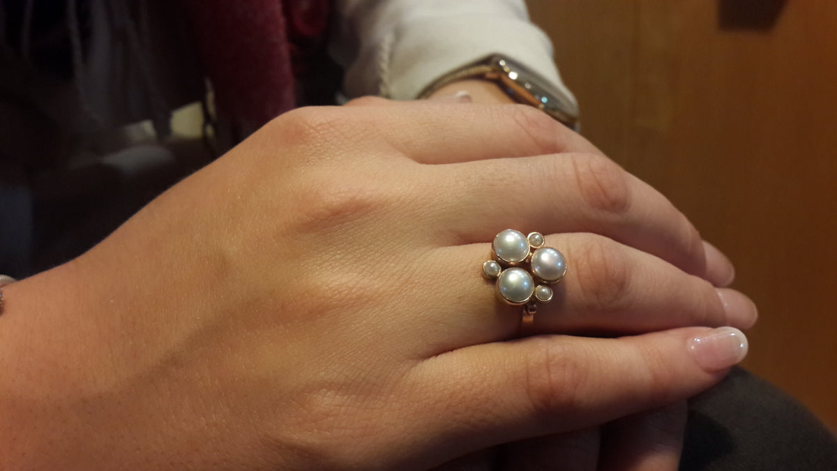 RG1173 Rose gold multi Pearl ring