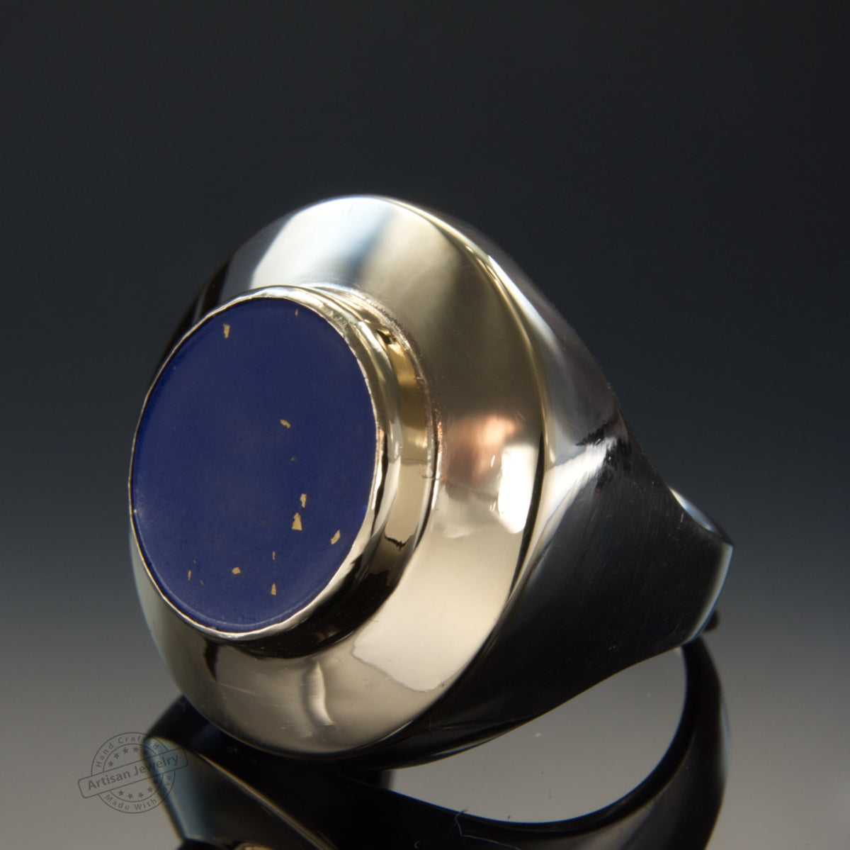 R1110R Modern Lapis Gold silver ring