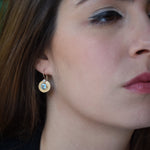 EG0761-1 Gold Braided earrings with Topaz