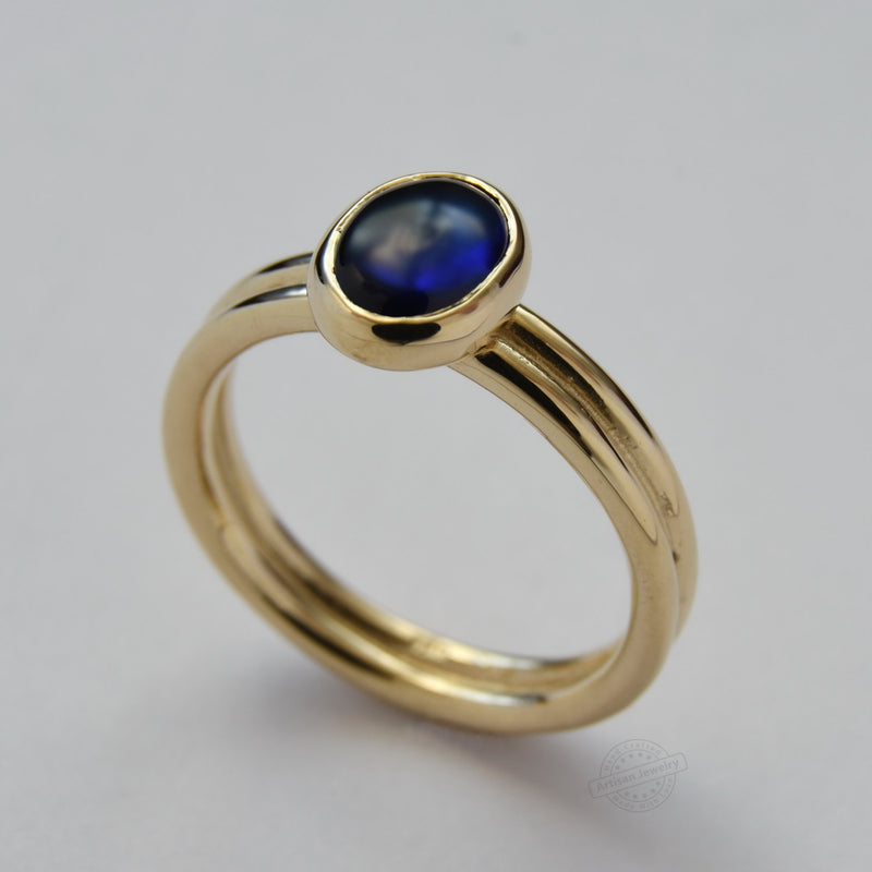 RG1042 Labradorite gold modern ring