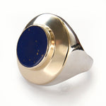 R1110R Modern Lapis Gold silver ring