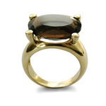 RG1210 Oval Smokey Quartz gold ring