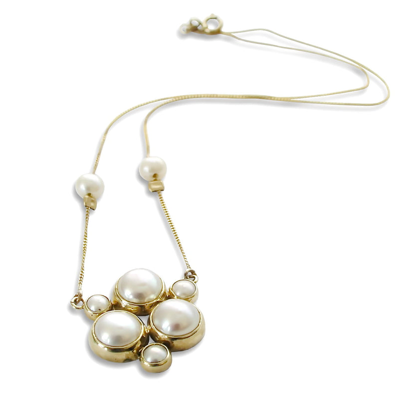 NG0816A Beaded Station Necklace with Pearls