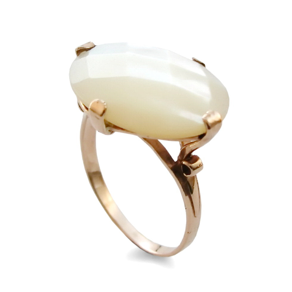 RG1216 Large Mother of Pearls gold ring