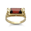 RG1400-4 Gold and Garnet square ring
