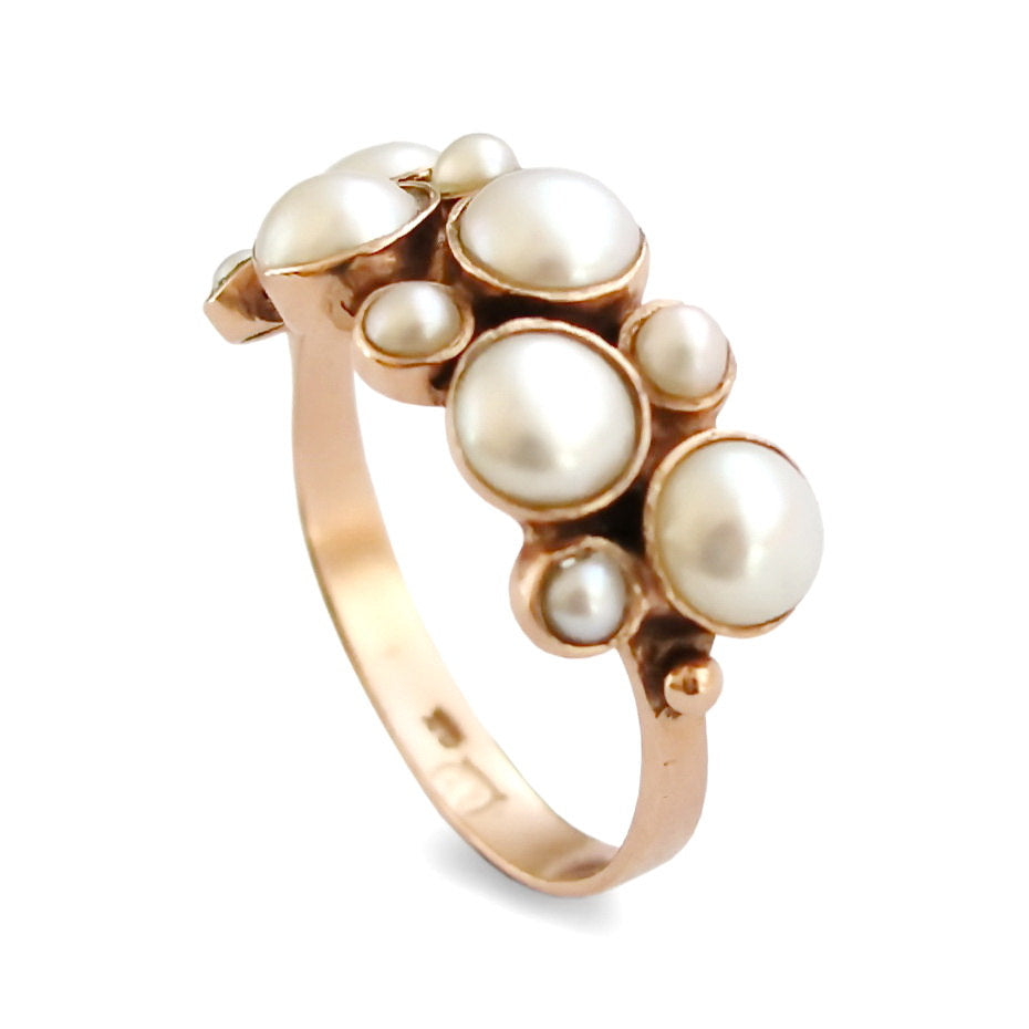 RG1177 Romantic Rose Gold and Pearls ring