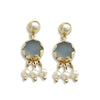 EG0759Y2 Blue stone dangle earrings
