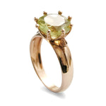 RG1503 Rose Gold Crown Ring with Green Quartz