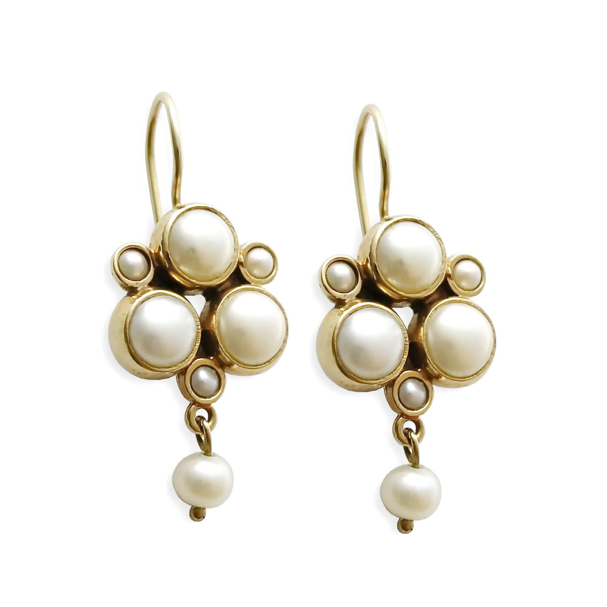 EG0707B Small Pearls chandelier earrings