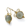 EG7807-3 Gold drop Earrings with Green Quarts