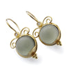 EG7807-3 Gold drop Earrings with Green Quarts