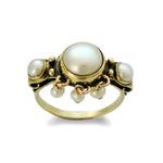 RG1131-2 Majestic pearls gold ring