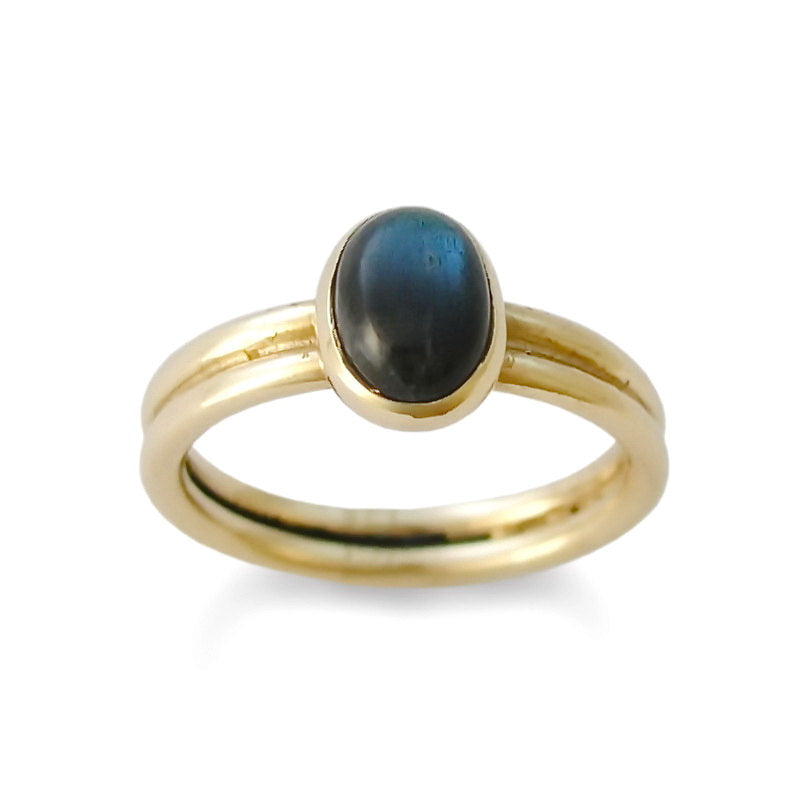 RG1042 Labradorite gold modern ring