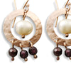 EG2033A Rose gold gemstones circle earrings
