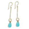 EG7737A Dainty gold bar earrings with blue Quartz