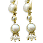 EG0759D Gold Chandelier Earrings with Pearls
