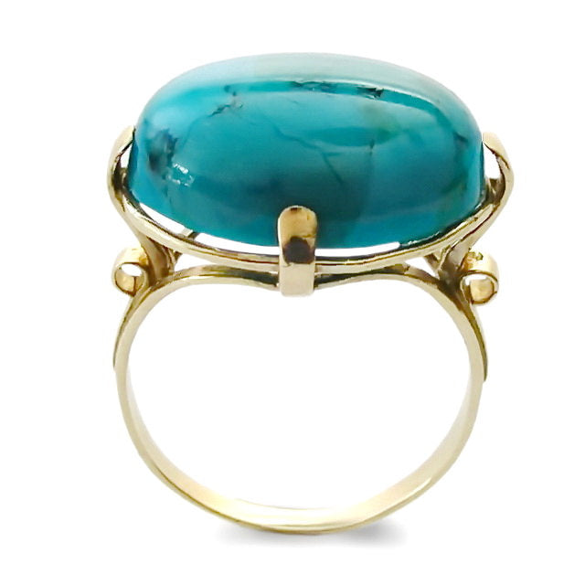 RG1216T Large Turquoise and gold ring