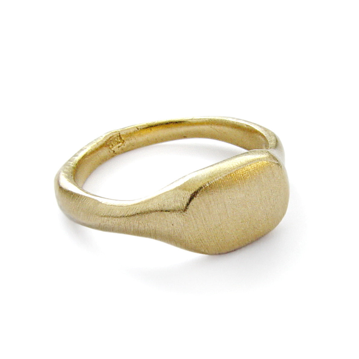 RG1772 Brush Finish Gold Signet Ring