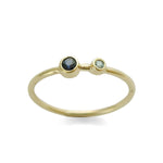 RG1803-1 Sapphire and Topaz gold ring