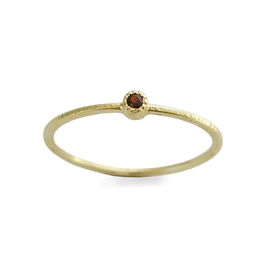 RG1806-4 Gold and Garnet Stacking ring