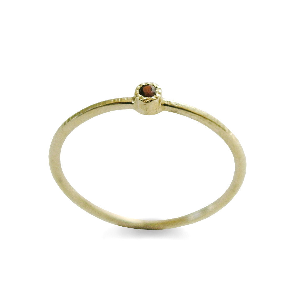 RG1806-4 Gold and Garnet Stacking ring