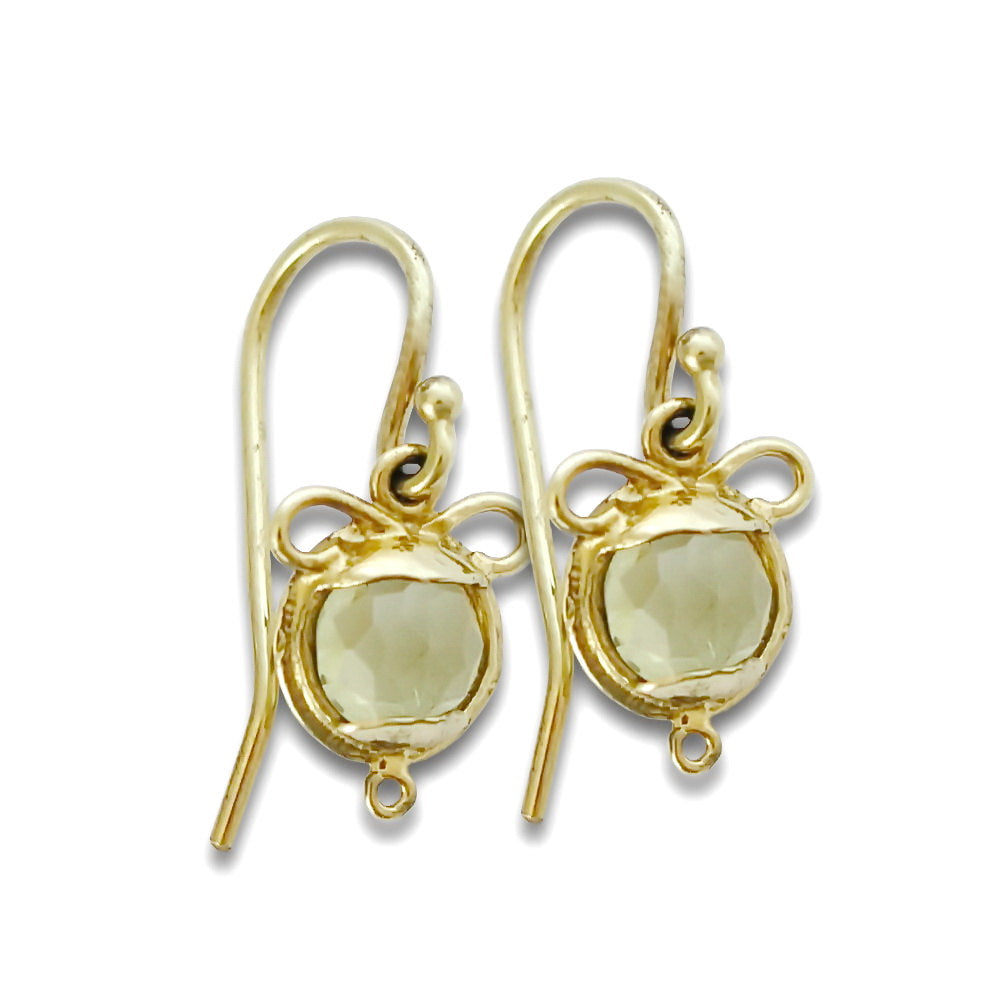 EG7810-2 Lemon Quarts round drop earrings