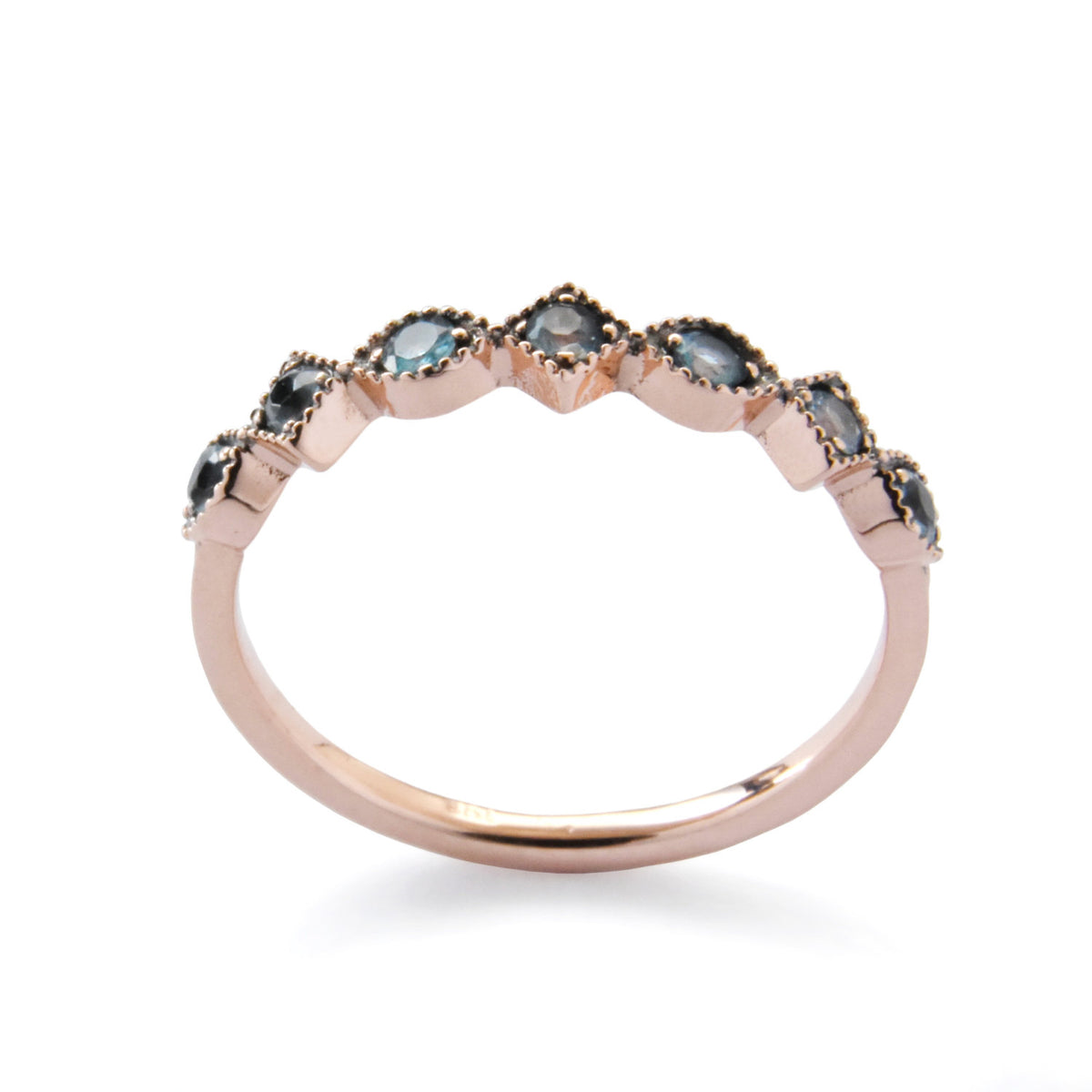 RG1813 Rose Gold Ring set with Blue Topaz stones