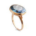 RG1502 Rose Gold Victorian Ring with Sky Blue Quartz